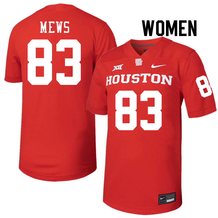 Women #83 Mekhi Mews Houston Cougars College Football Jerseys Stitched-Red